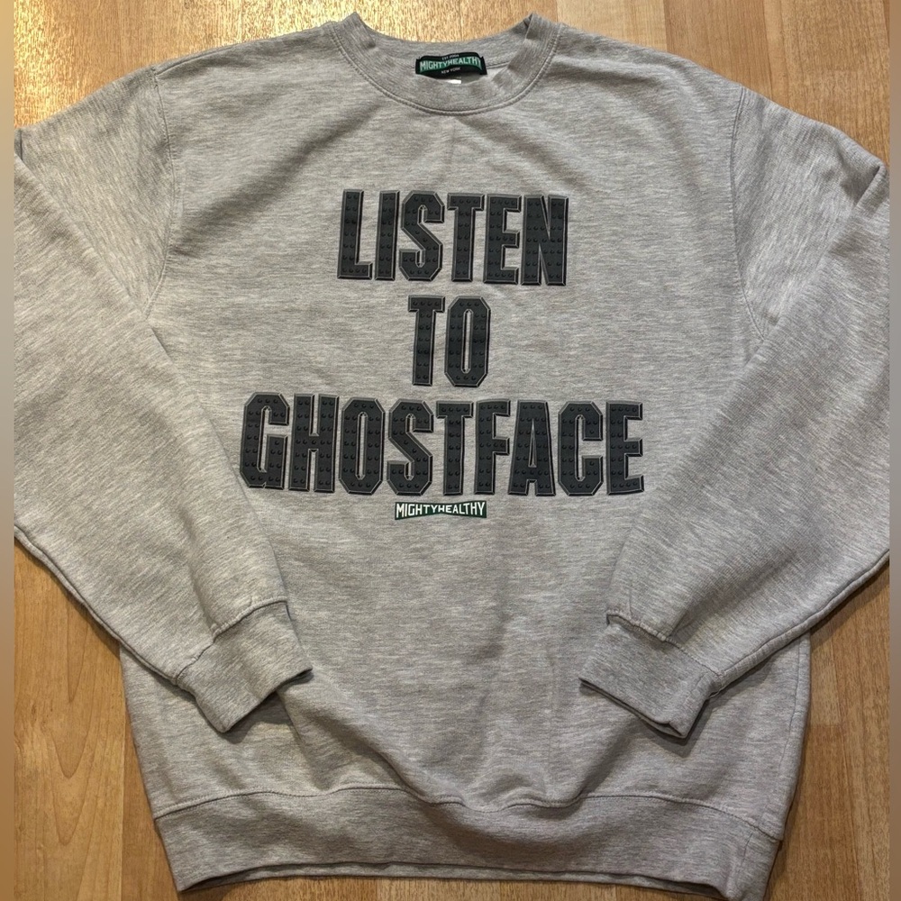 “Listen to Ghostface” MightyHealthy New York City Rap Hip-Hop Crewneck Size L